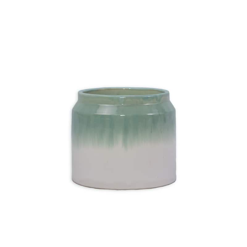 Set of 2 Gradient Ceramic Flowerpot, Modern Planter for Patio, Garden, Windowsill