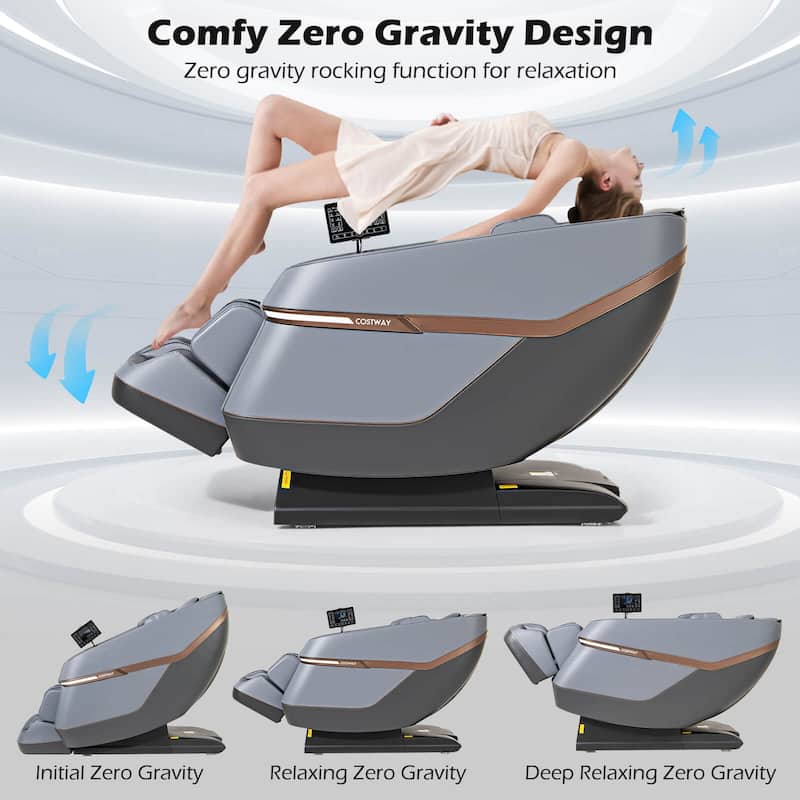 Costway Full Body Zero Gravity Massage Chair with Airbags Waist Heater