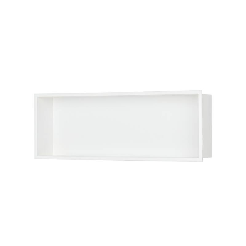 24"x9" Stainless Steel 18 Gauge White Cream Rectangular Recessed Shower Niche