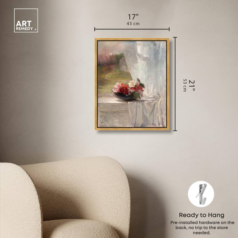 Flowers on a Window 1861 Canvas by Art Remedy