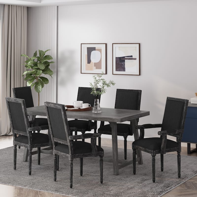 Maria French Country Upholstered Dining Chairs by Christopher Knight Home - 23.75" L x 23.75" W x 39.75" H