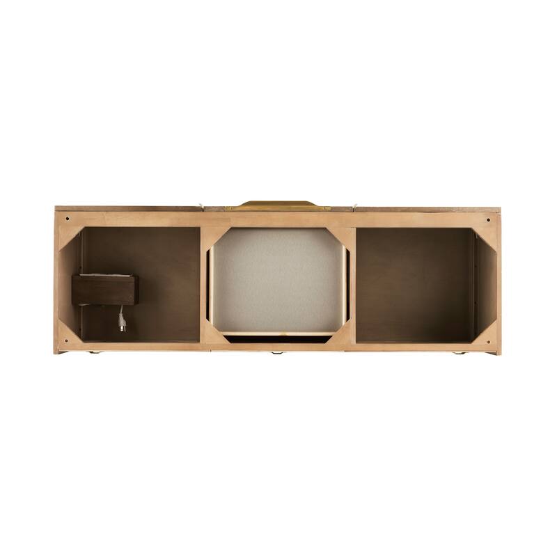 James Martin Vanities Mercer Island 59" Double Vanity, Latte Oak with Radiant Gold Hardware