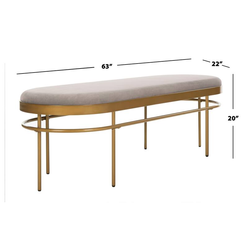 SAFAVIEH Omie Oval Bench - 63" x 22" x 20" - 63Wx22Dx20H