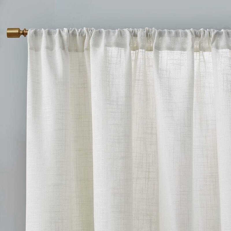 Linen Blend Light Filtering Curtain Panel Pair(2 Pcs Window Panels)