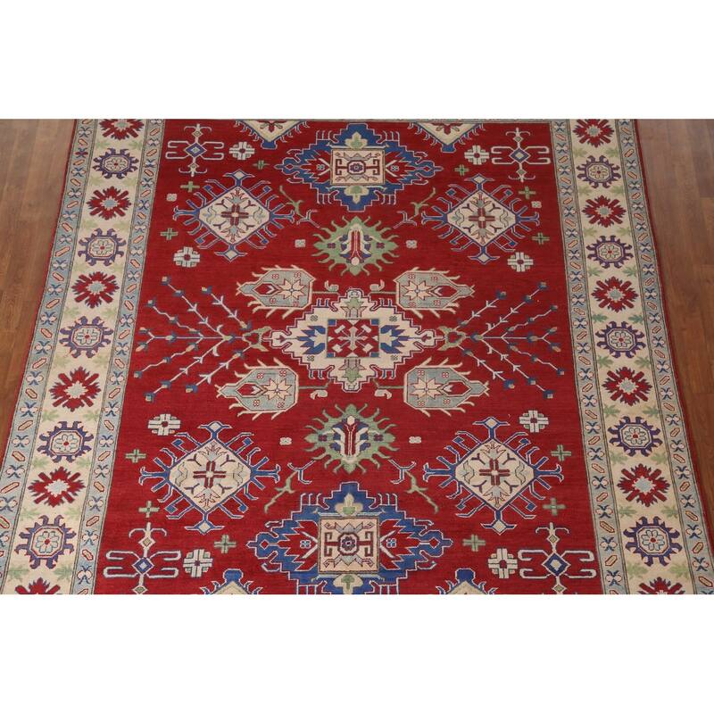 Traditional Red Kazak Area Rug Handmade Wool Carpet - 8'2" x 9'10"