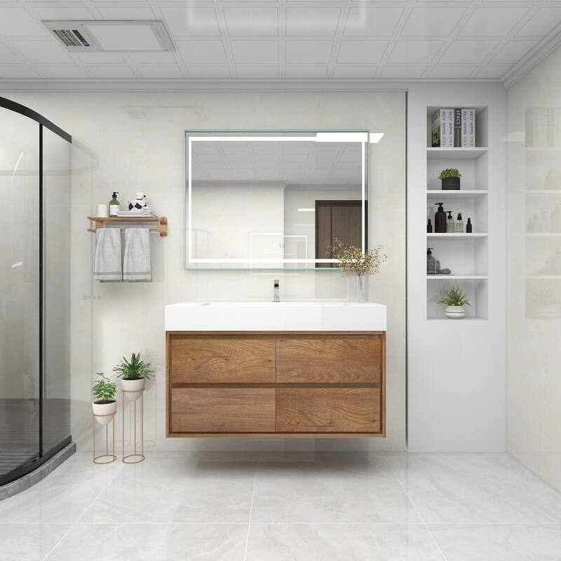 Victoria 48" Wall Mounted Modern Vanity with Acrylic Sink