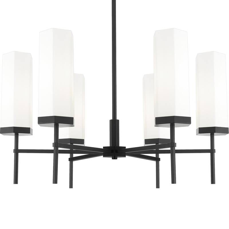 Innovations Lighting 463-6CR-15-32 Blakeley Chandelier Blakeley 6 - Matte Black / Matte White