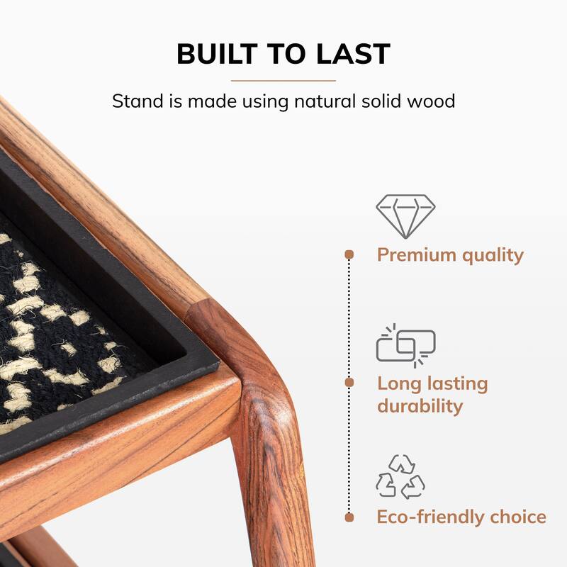 Jani Double-Tier Natural Stand 3-Pair Rubber Boot Trays