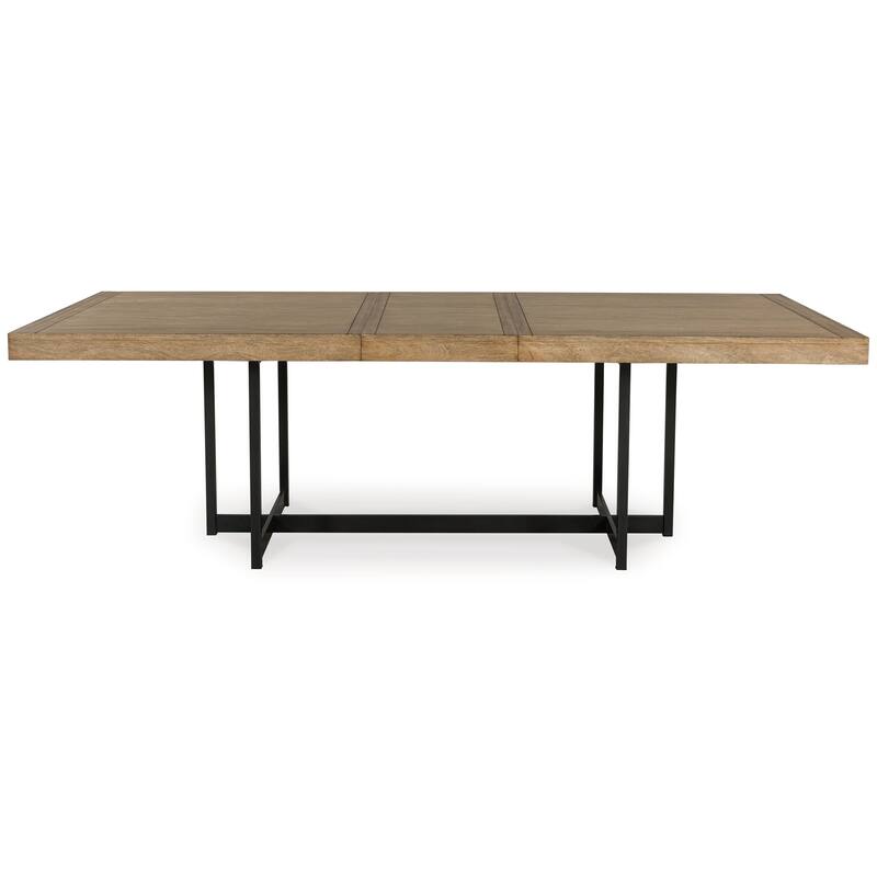 Myka Dining Table, Extension Leaf, Rectangular Brown Wood 80-98 Inch
