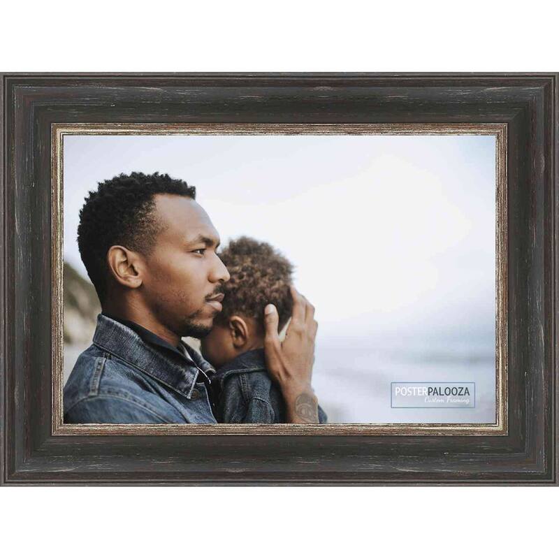 8.5x11 Contemporary Black Complete Wood Picture or Document Frame with UV Acrylic, Foam Board Backing, & Hardware