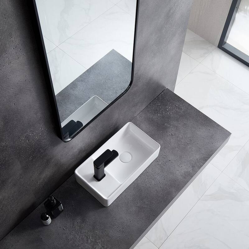 Eridanus 18" L x 10" W Wall-Hung Bathroom Sink Cloakroom Powder Room Sink