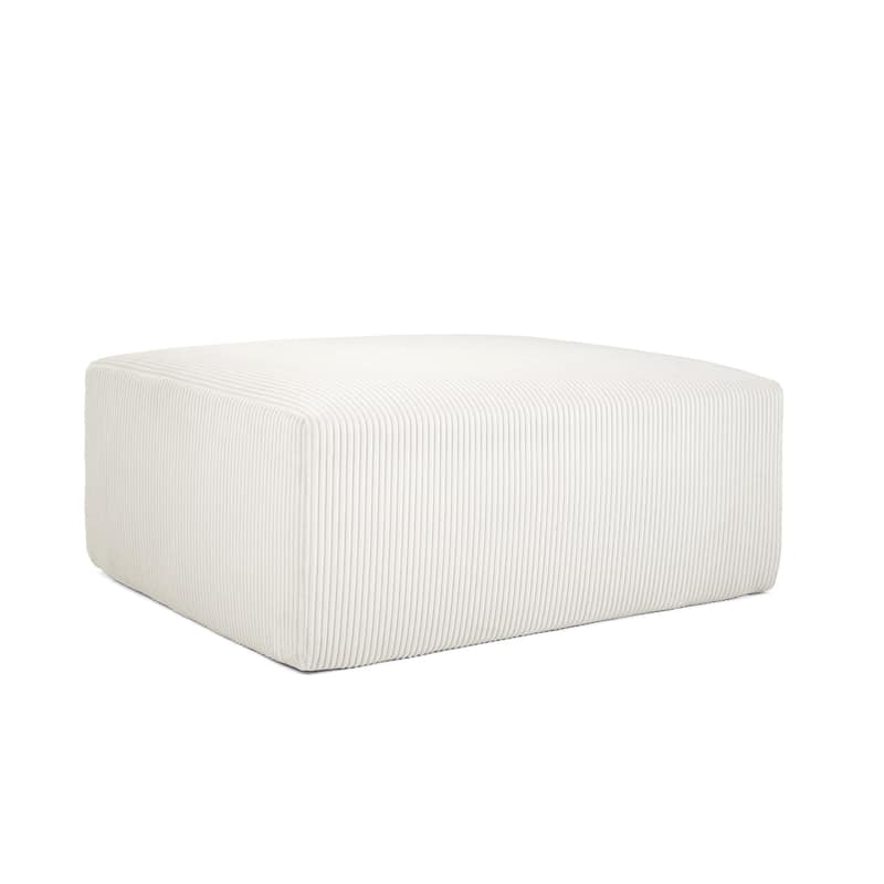 40"W Oversized No Assembly Corduroy Rectangle Ottoman