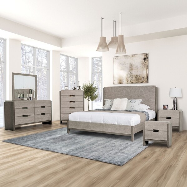 高級素材使用ブランド America of Furniture Cruz Panel Wood Solid Gray Contemporary その他