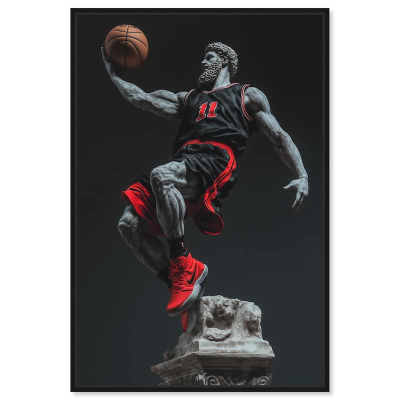 Basketball Sculpture Canvas by Art Remedy - Black - 36" x 54"