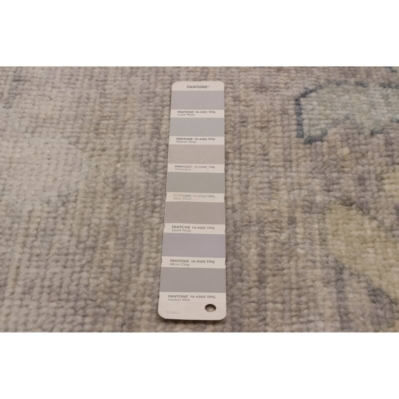 ECARPETGALLERY Hand-knotted Modern Oushak Light Grey Wool Rug - 10' 1" x 13' 9"