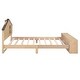 preview thumbnail 15 of 28, Full Size House Platform Kids Bed Frame with LED Lights and Storage, Wood Color