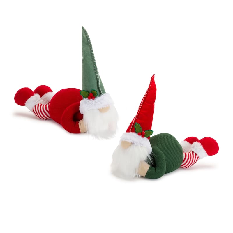 Lounging Gnome Figurine (Set of 2) - Red
