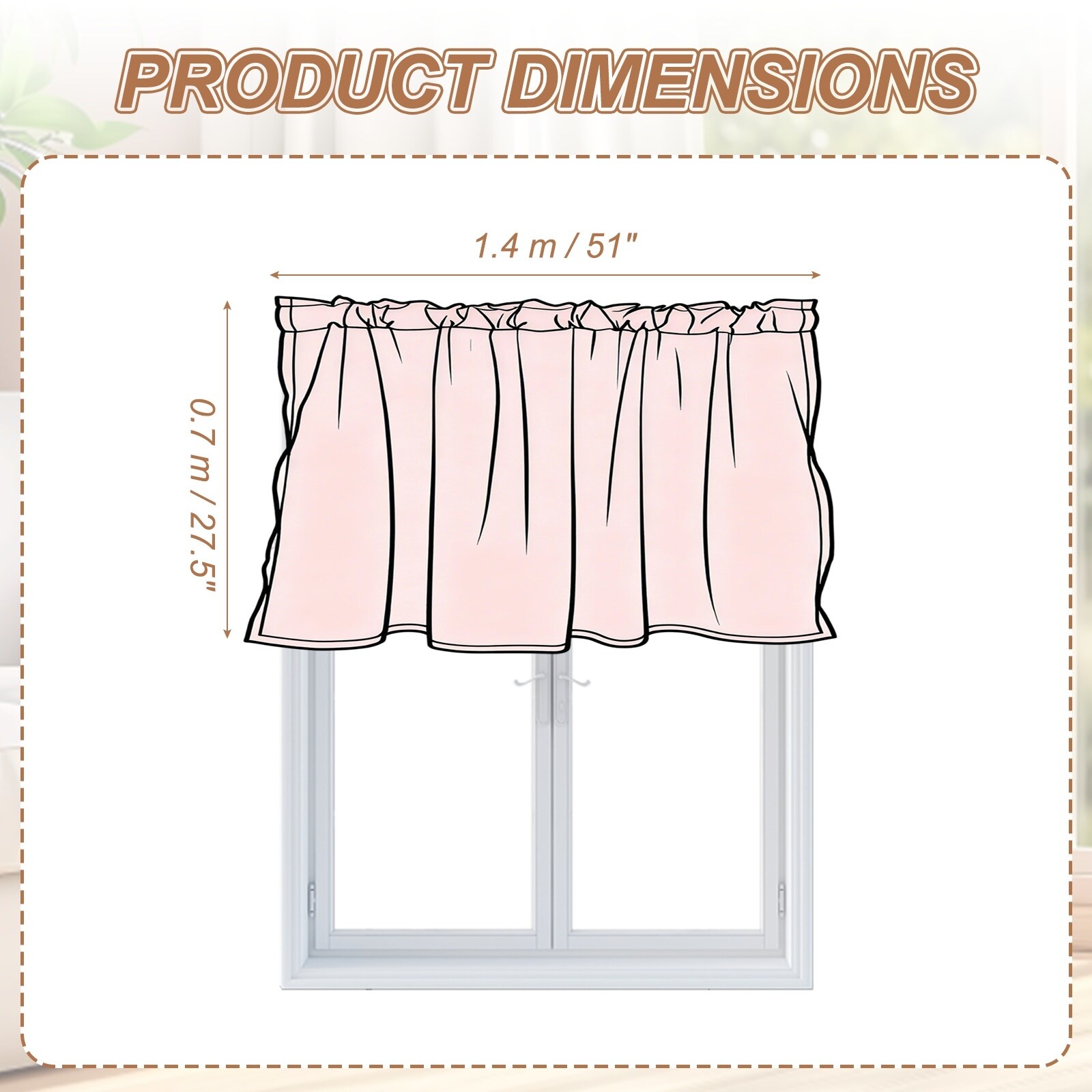 1 Panel Curtain Valances, Pure White