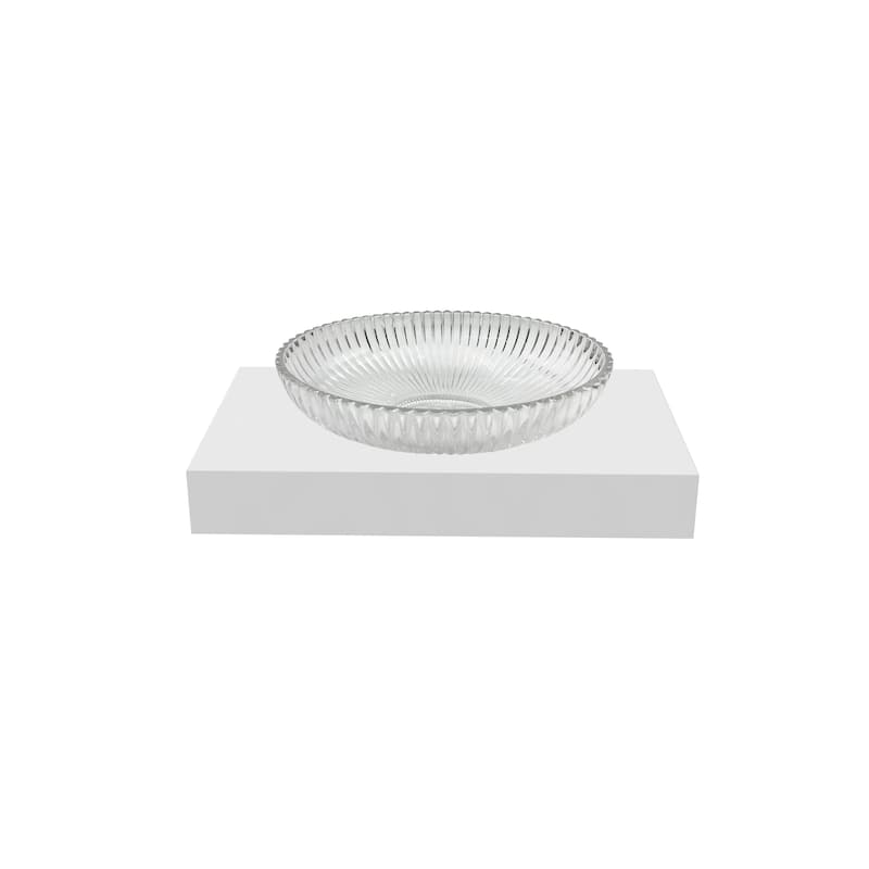 Lucine 21" Oval Decorative Crystal Vessel Sinks With White Base