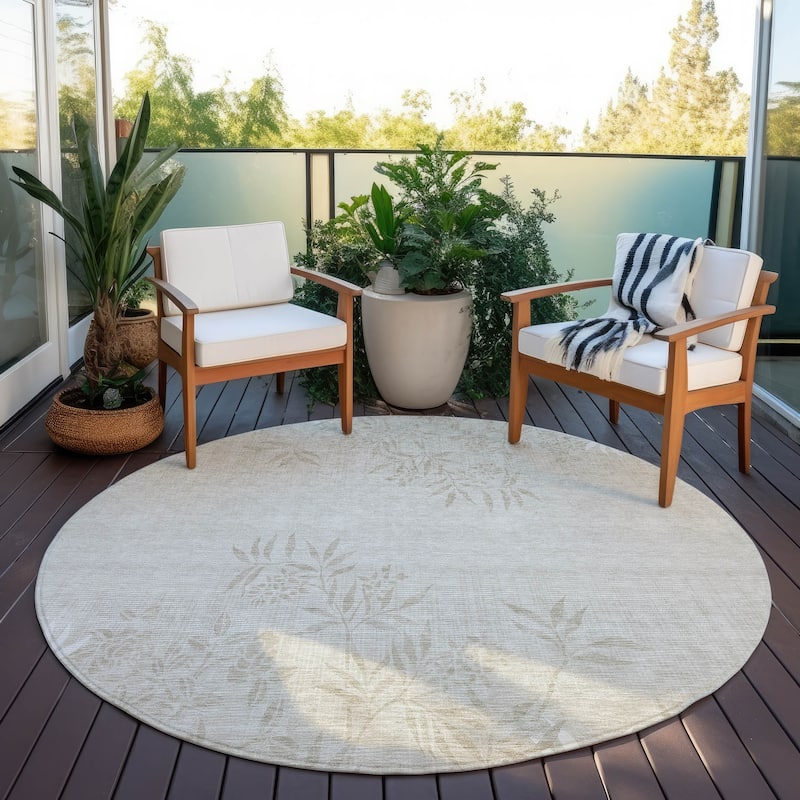 Machine Washable Indoor/ Outdoor Chantille Modern Garden Rug