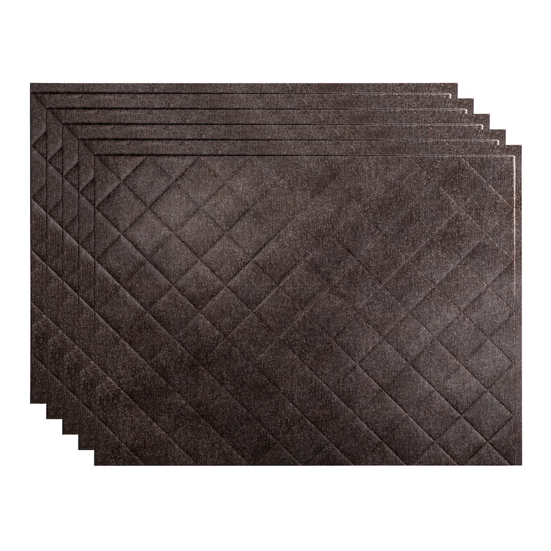 FASÄDE Quilted Decorative Vinyl Backsplash Panel - 5 Pack - Smoked Pewter