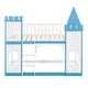 preview thumbnail 3 of 16, Castle Shaped Wood Bunk Bed with Door and Window, Twin Over Twin Size