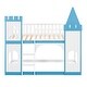 preview thumbnail 3 of 16, Moden Style Twin Over Twin Bunk Bed, Castle-like Bed with Guardrails and Door & Windows, Easy to Assemble