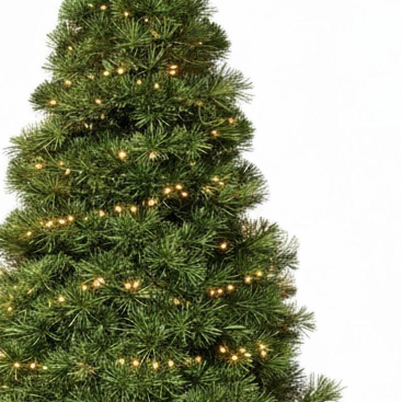HomeRoots 7.5' Pre Lit Full Spruce Christmas Tree - Green - 50.00 in. x 90.00 in. x 50.00 in.