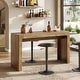 preview thumbnail 1 of 6, 63" Long Bar Table for Kitchen, Dining Room, Wooden Counter Height Bar Table Brown