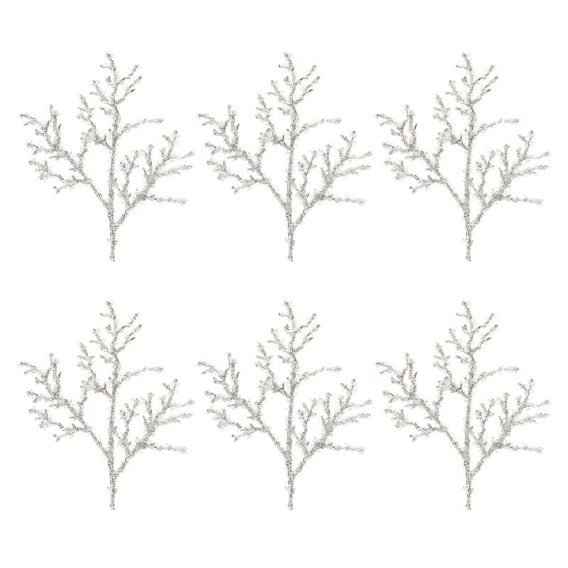 Sequin Icy Artificial Christmas Twig Spray - 17" - Set of 6