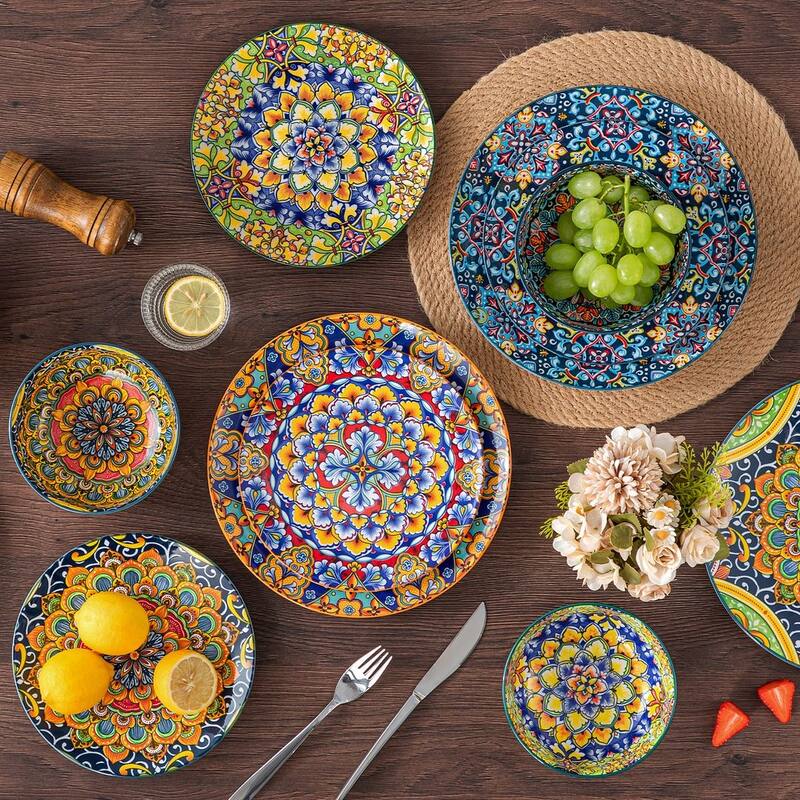 vancasso SIMI Bohemian 12-piece Porcelain Pattern Dinnerware Set