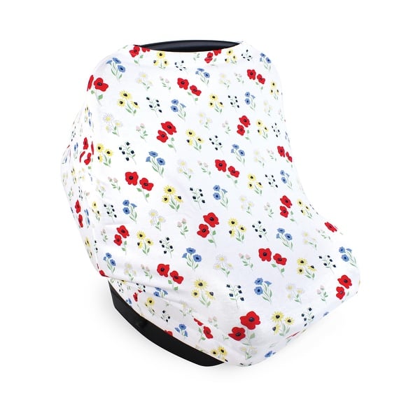 slide 1 of 1, Hudson Baby Girls Multi-use Car Seat Canopy, Wildflower, One Size - Wildflower Wildflower
