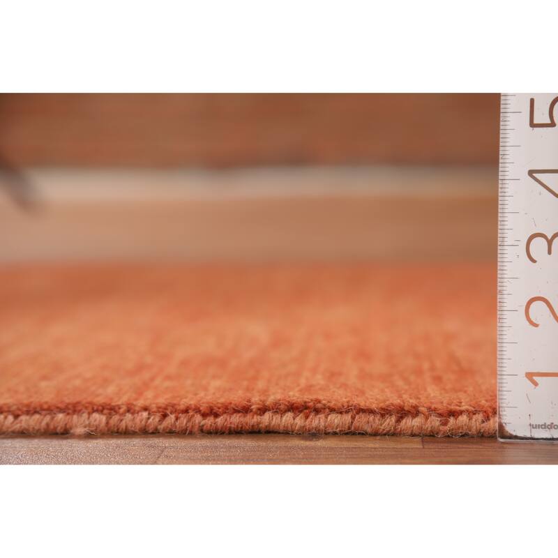 Orange Gabbeh Modern Foyer Rug Hand-Knotted Accent Wool Carpet - 2'7"x 4'1"