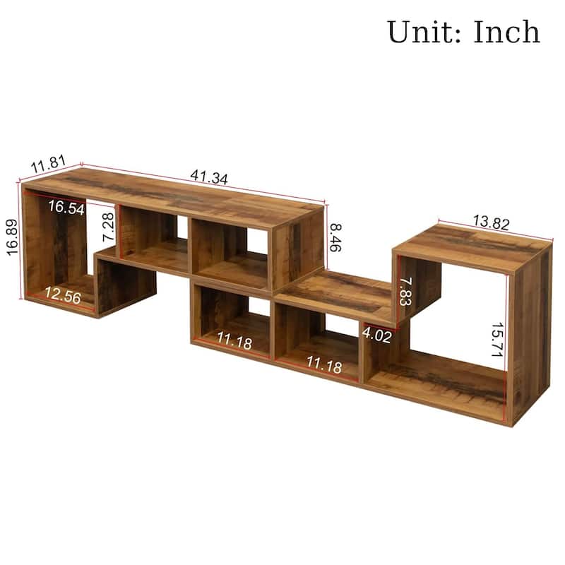 Grondin 2-Piece L Shaped TV Stand, Multi-Functional Free Combination Media Console Bookshelf for Living Room Bedroom