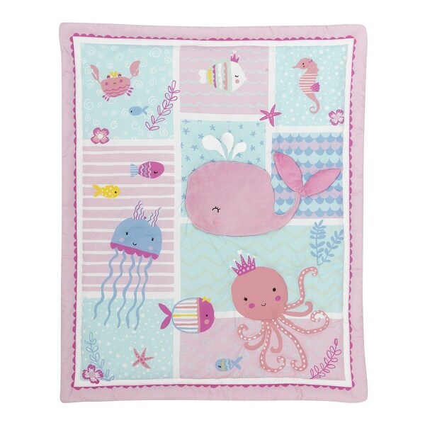 pink whale crib bedding