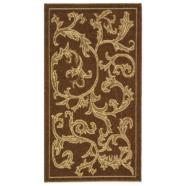 SAFAVIEH Courtyard Darline Indoor/ Outdoor Waterproof Patio Backyard Rug - 2' x 3'7" - Brown/Natural