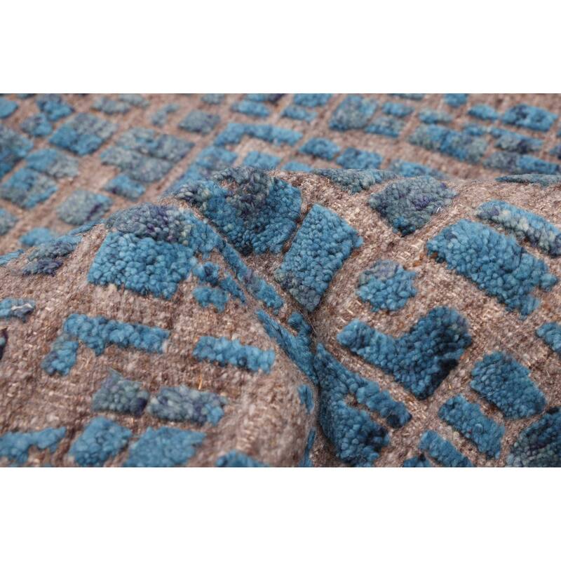 ECARPETGALLERY Hand-knotted Tangier Turquoise Wool Rug - 8'2 x 9'11