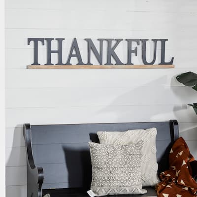 Black Wood Traditional Wall Decor 10 x 48 x 1