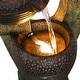 preview thumbnail 22 of 21, 40-inch H Outdoor Faux Stone Water Fountain Garden Waterfall w/ Lights