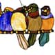 River of Goods Stained Glass 'Birds on Wire' 9.25-in. Window Panel - 24.25"L x 0.25"W x 9.5"H
