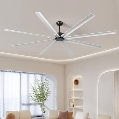 Outdoor 96" Large Ceiling Fan with Remote Control, 6-Speed Noiseless Reversible DC Motor, 8 Aluminum Fan Blades