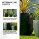 preview thumbnail 18 of 59, Kante 18 Inch Dia Round Concrete Planter, Indoor Outdoor Large Plant Pot