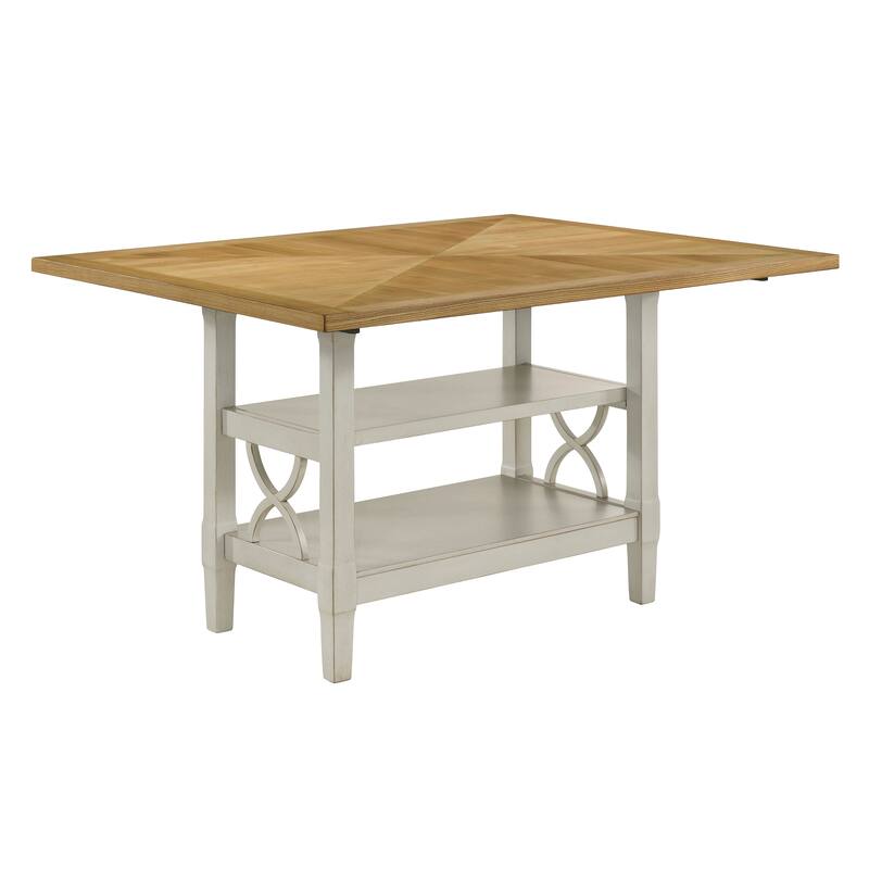 Eileen Counter Height Table - Light Oak and Gray