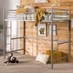 preview thumbnail 2 of 9, Walker Edison Abner Silver Metal Deluxe Twin Loft Bed