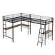 preview thumbnail 8 of 11, Twin Size Metal Loft Bed with Two Built-in Desks - Enhanced Functionality and Space Efficiency