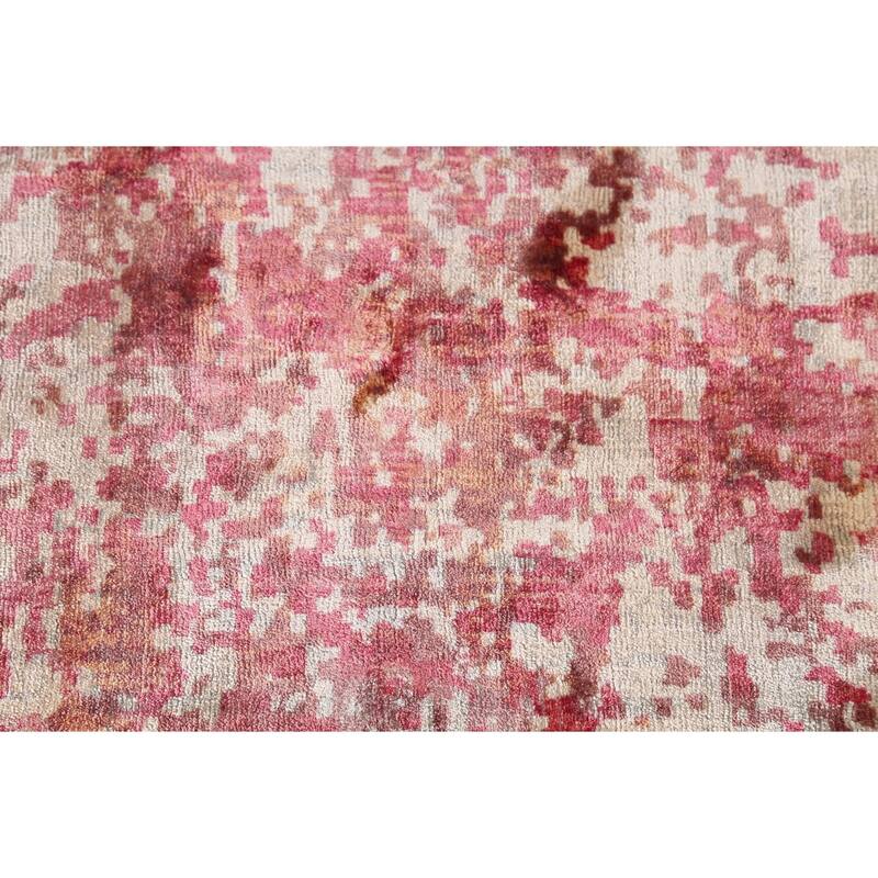 All-Over Modern Abstract Area Rug Hand-Knotted Wool Carpet - 8'5"x 9'11"