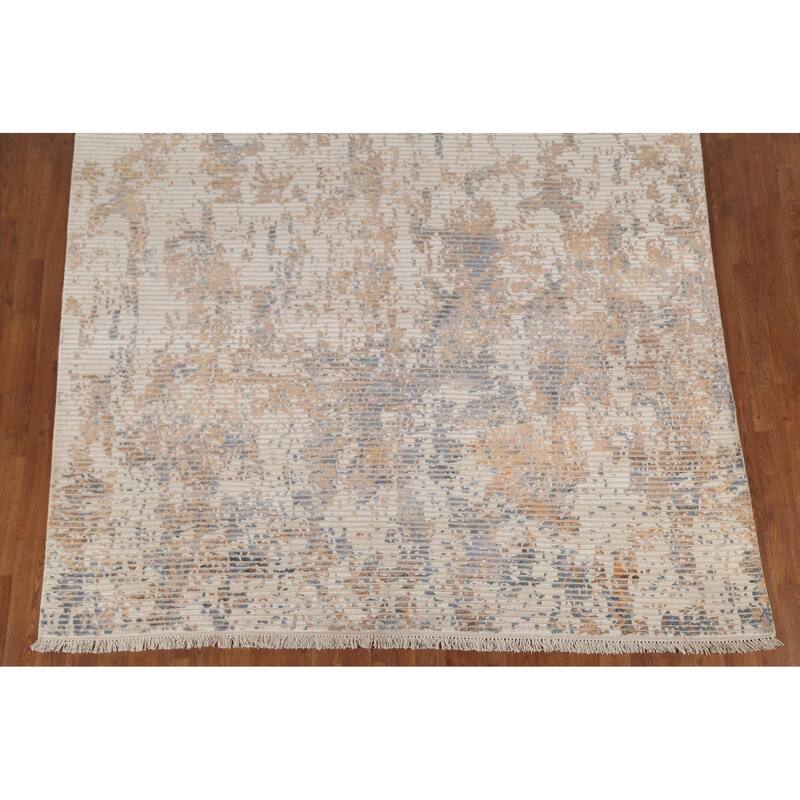 Modern Area Rug Hand-Knotted Abstract Wool Carpet - 6'7"x 9'8"