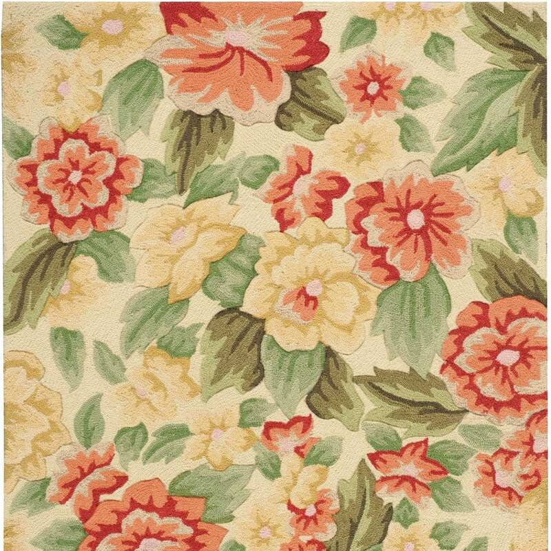 Geki Floral Traditional Stain Resistant Area Rug By HomeRoots - 66' X '42' X '0.5