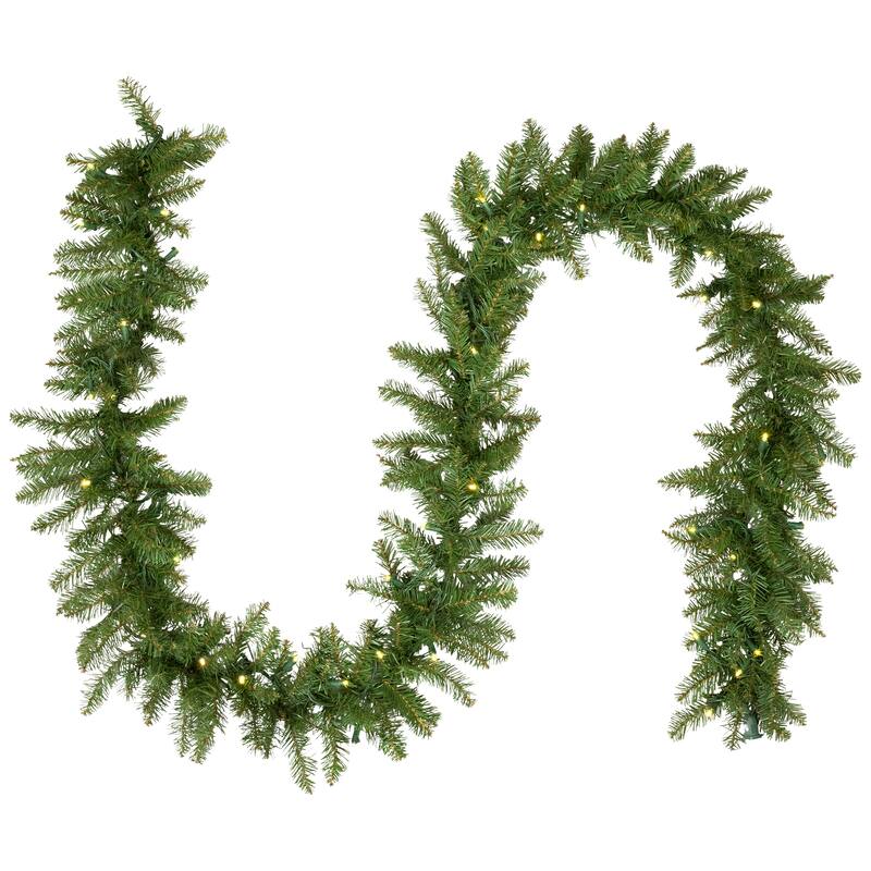 9' x 10" Northern Pine Artificial Christmas Garland Warm White LED