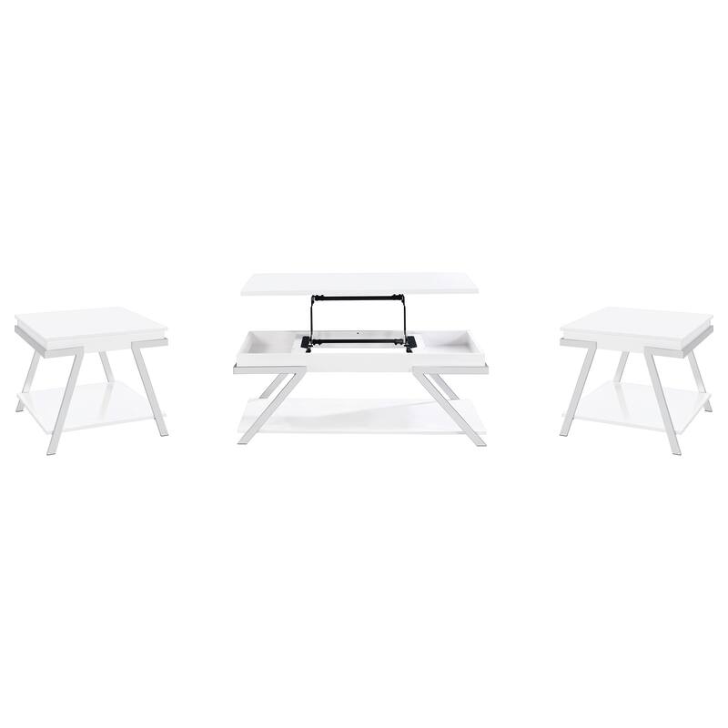 Marcia Coffee And End Table Set White High Gloss